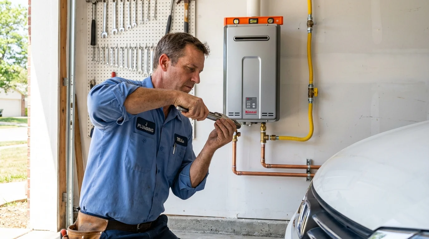 Tankless water heater installation by a Johns Plumbing LLC plumber in Augusta